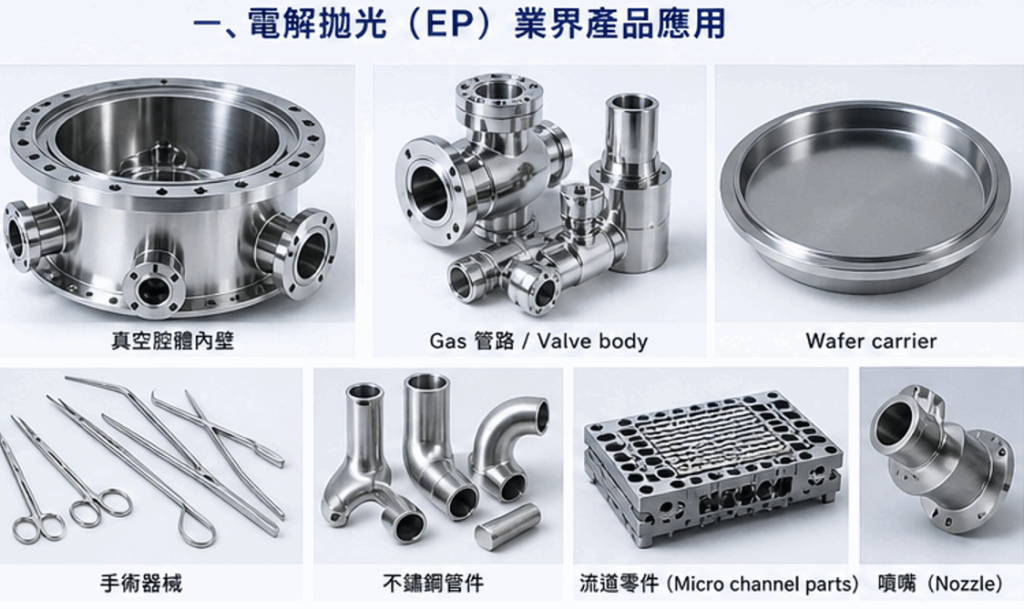 Electrolytic polishing, stainless steel surface grades, and silicon carbide CNC machining methods and their industry applications.