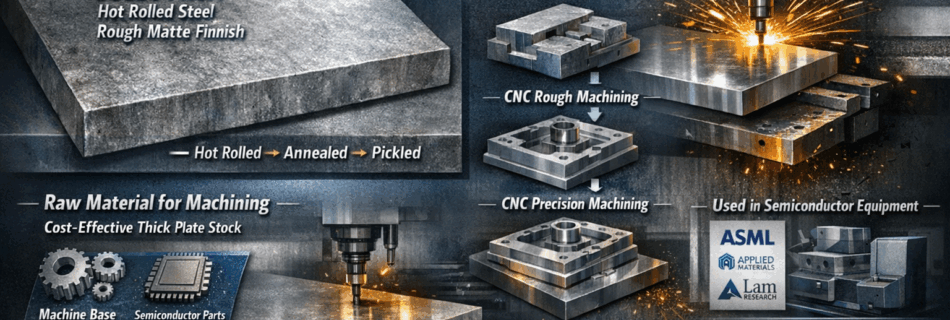 SUS304 No.1 熱軋（Hot Rolled）→ 退火（Annealed）→ 酸洗（Pickled）